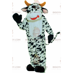 Valkoinen ja musta lehmä BIGGYMONKEY™ maskottiasu