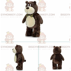 Brun och beige nalle BIGGYMONKEY™ maskotdräkt, söt björndräkt -