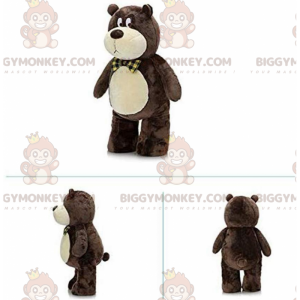 Traje de mascote BIGGYMONKEY™ de pelúcia marrom e bege