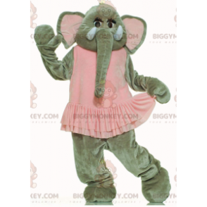 BIGGYMONKEY™ maskotkostyme av grå elefant med rosa tutu, danserkostyme - Elefantmasker - BIGGYMONKEY_011395 - BiggyMonkey.com