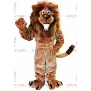 Brown Muscular Lion Big Mane BIGGYMONKEY™ Mascot Costume -