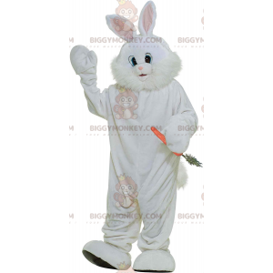 Giant Furry White Rabbit BIGGYMONKEY™ Mascot Costume, Big Bunny