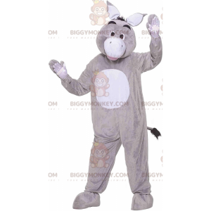 BIGGYMONKEY™ mascottekostuum grijze en witte ezel, gigantische
