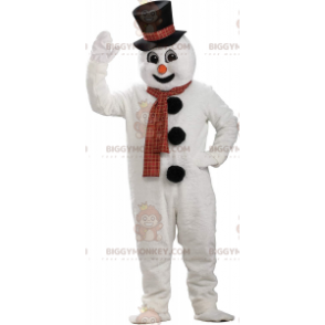 BIGGYMONKEY™ Maskottchenkostüm Weißer Schneemann, Riese