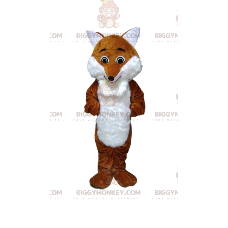 Orange and white fox BIGGYMONKEY™ mascot costume, forest