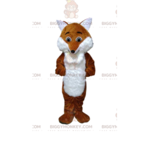 Orange and white fox BIGGYMONKEY™ mascot costume, forest