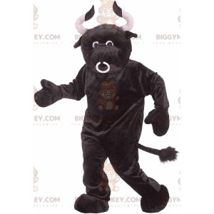BIGGYMONKEY™ maskotkostume af tyr med store horn, bondedragt -
