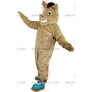 Costume de mascotte BIGGYMONKEY™ de cheval marron, costume de