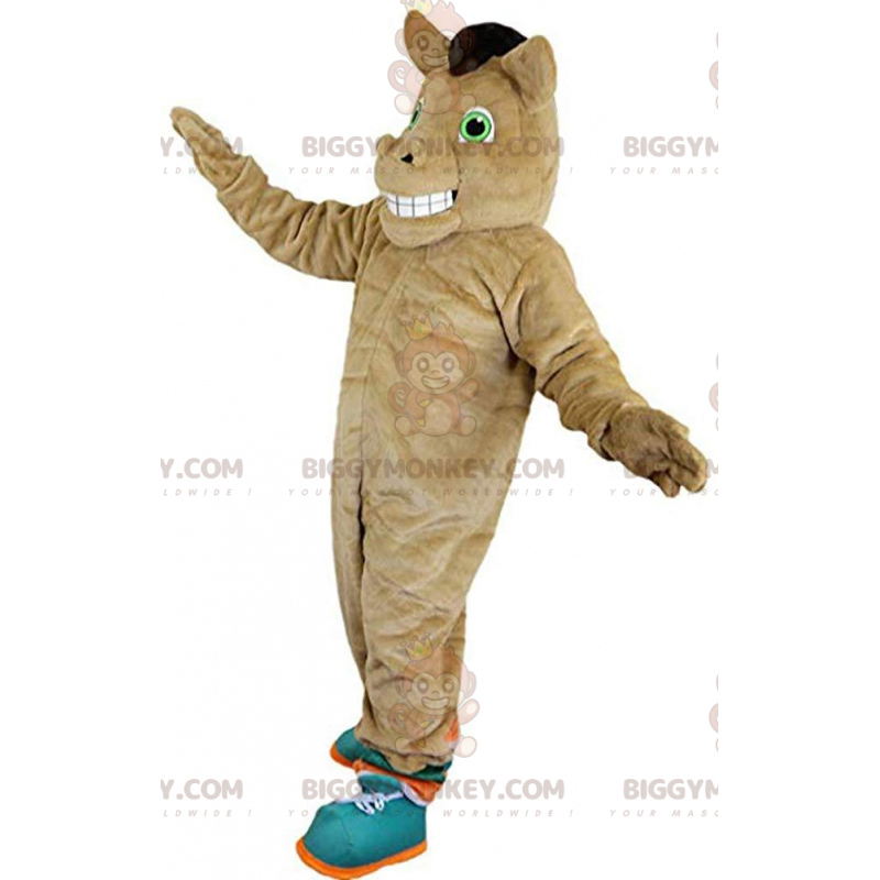 Brown horse BIGGYMONKEY™ mascot costume, equestrian center