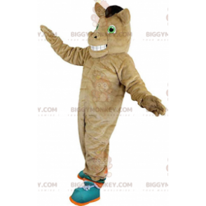 Traje de mascote de cavalo marrom BIGGYMONKEY™, traje de centro