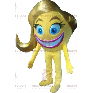 Στολή μασκότ BIGGYMONKEY™ κίτρινο smiley, emoticon, γυναικεία στολή smiley - Θηλυκές μασκότ - BiggyMonkey.com