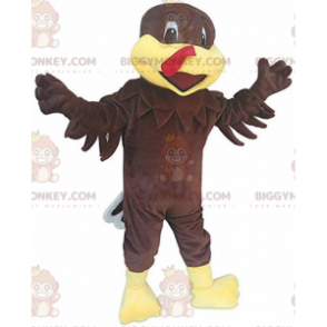 Brun og gul kalkun BIGGYMONKEY™ maskotkostume, bondedragt -