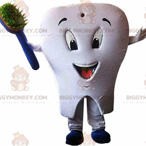 Jättiläisvalkoinen hammas BIGGYMONKEY™ maskottiasu, hammasasu -