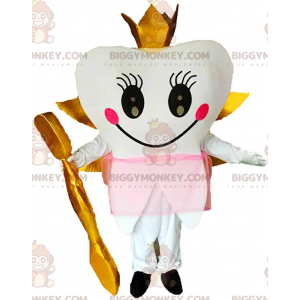 Winged Tooth BIGGYMONKEY™ Mascot Costume with Gold Crown and