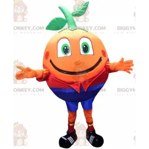 Giant Smiling Orange BIGGYMONKEY™ Mascot Costume, Fruit Costume