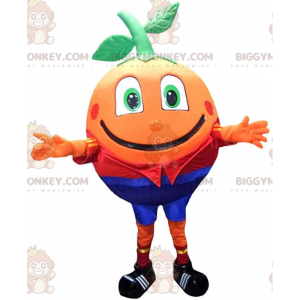 Kostium maskotki olbrzym uśmiechnięty pomarańczowy