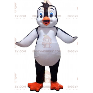 BIGGYMONKEY™ costume da mascotte pinguino bianco e nero