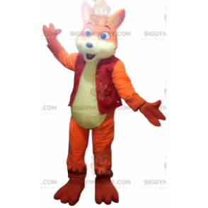Orange und gelber Fuchs BIGGYMONKEY™ Maskottchenkostüm