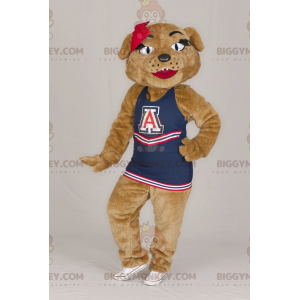 Disfraz de mascota BIGGYMONKEY™ Tigresa marrón con vestido azul