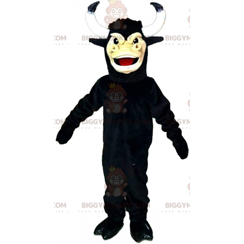Big Horned Black Bull BIGGYMONKEY™ Maskottchen-Kostüm, Büffel-Kostüm - Kuh Maskottchen - BIGGYMONKEY_011452 - BiggyMonkey.com