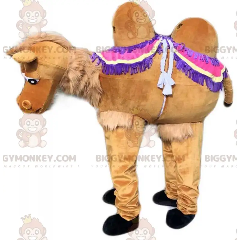 Καφέ καμήλα στολή μασκότ BIGGYMONKEY™, κοστούμι dromedary για 2 Καφέ καμήλα στολή μασκότ BIGGYMONKEY™, κοστούμι dromedary για 2