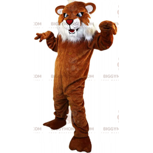 BIGGYMONKEY™ mascottekostuum oranje en witte jaguar, felle