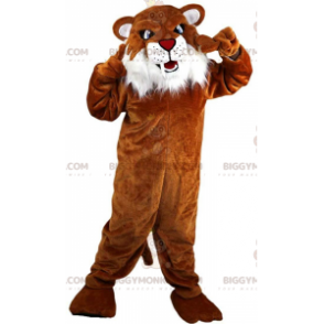 BIGGYMONKEY™ mascottekostuum oranje en witte jaguar, felle