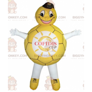Gelb-weißer Ballon BIGGYMONKEY™ Maskottchen-Kostüm -