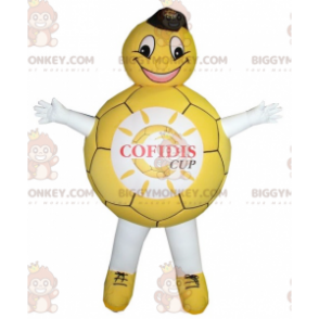Kostým maskota BIGGYMONKEY™ se žlutým a bílým balónkem –