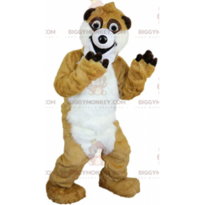 Costume de mascotte BIGGYMONKEY™ de suricate beige et blanc géant, costume du désert - Animaux de la forêt - BiggyMonkey.com