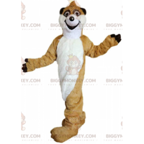 Costume de mascotte BIGGYMONKEY™ de suricate beige et blanc géant, costume du désert - Animaux de la forêt - BiggyMonkey.com
