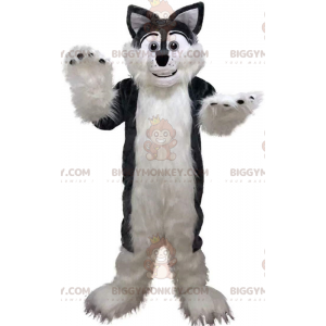 BIGGYMONKEY™ costume da mascotte di grigio e bianco costume da