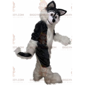BIGGYMONKEY™ costume da mascotte di grigio e bianco costume da