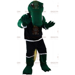 Traje de mascota BIGGYMONKEY™ de cocodrilo verde en ropa