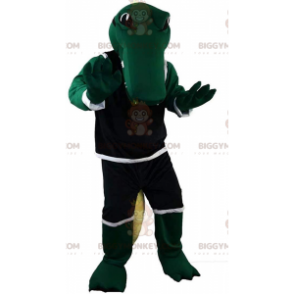 Kostým maskota BIGGYMONKEY™ zeleného krokodýla ve sportovním oblečení, kostým aligátora - Krokodýl maskot - BiggyMonkey.com
