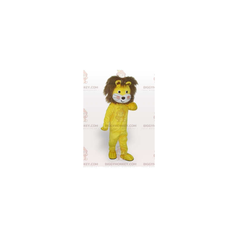 BIGGYMONKEY™ blødt og lodnet gult og brunt løveunge-maskotkostume - Løvemasker - BIGGYMONKEY_01319 - BiggyMonkey.com