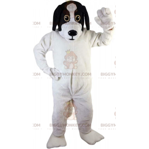 White and Black Dog BIGGYMONKEY™ Mascot Costume, Plush Doggie