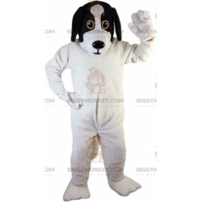 Vit och svart hund BIGGYMONKEY™ maskotdräkt, plysch hunddräkt - Hundmaskot - BIGGYMONKEY_011463 - BiggyMonkey.com