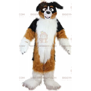 Costume de mascotte BIGGYMONKEY™ de chien tricolore, costume de