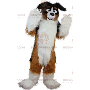 Costume de mascotte BIGGYMONKEY™ de chien tricolore, costume de