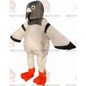 BIGGYMONKEY™ costume da mascotte piccione gigante, grigio e