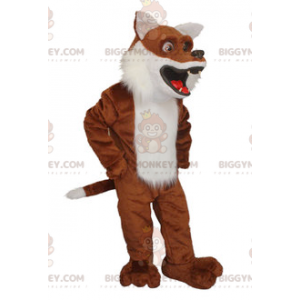 Costume de mascotte BIGGYMONKEY™ de renard marron et blanc très