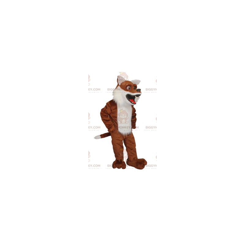 Very realistic brown and white fox BIGGYMONKEY™ mascot costume
