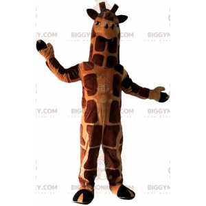 BIGGYMONKEY™ Costume mascotte giraffa gigante marrone e