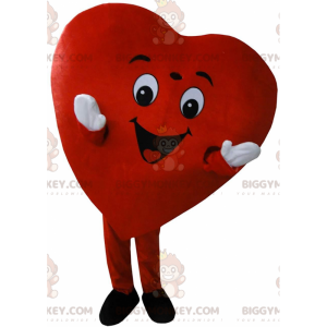 BIGGYMONKEY™ mascot costume of giant red heart, romantic and