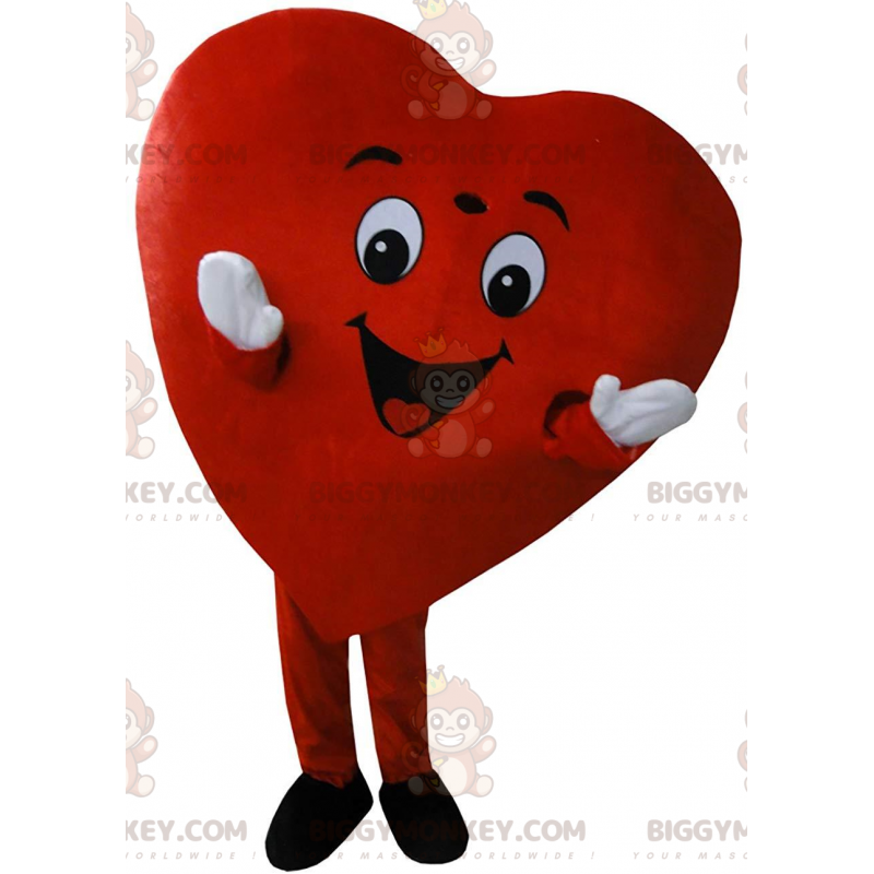 BIGGYMONKEY™ mascot costume of giant red heart, romantic and