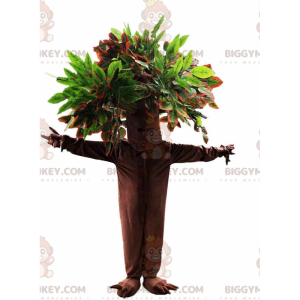 Jätteträd BIGGYMONKEY™ maskotdräkt med stor stam och gröna löv