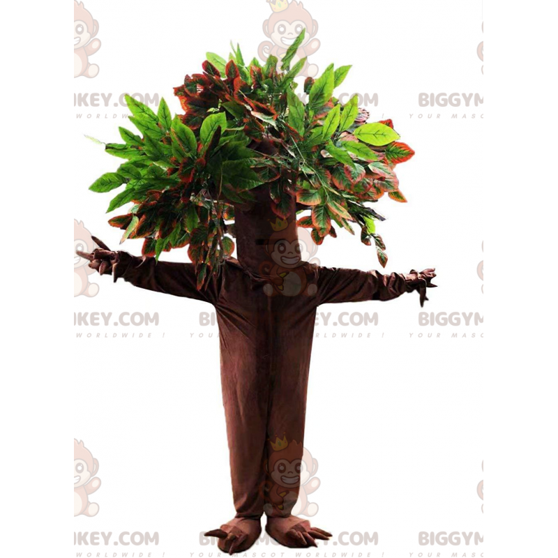 Kæmpetræ BIGGYMONKEY™ maskotkostume med stor stamme og grønne