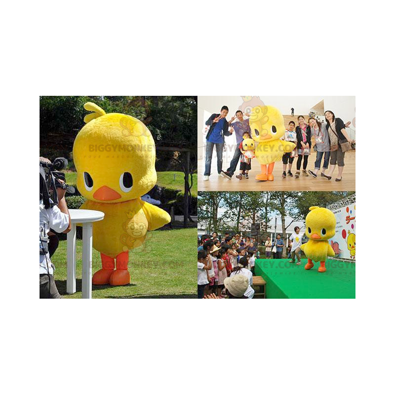 Fat Yellow and Orange Duck Chick BIGGYMONKEY™ Mascot Costume -
