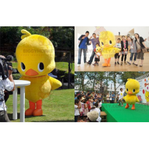 Fat Yellow and Orange Duck Chick BIGGYMONKEY™ Mascot Costume -